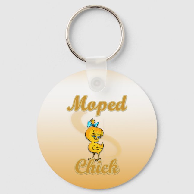 Moped Chick Key Ring (Front)