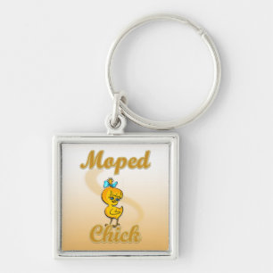 Moped Chick Key Ring