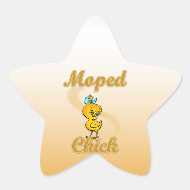 Moped Chick Star Sticker (Front)
