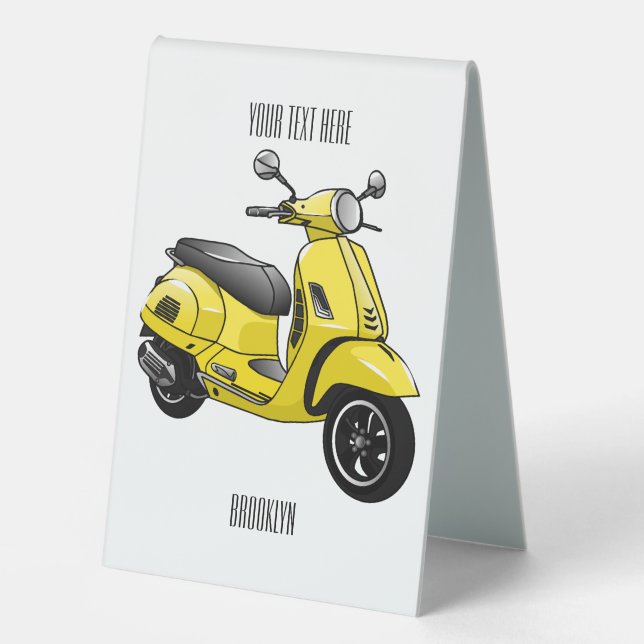 Moped motorcycle cartoon illustration (Front)