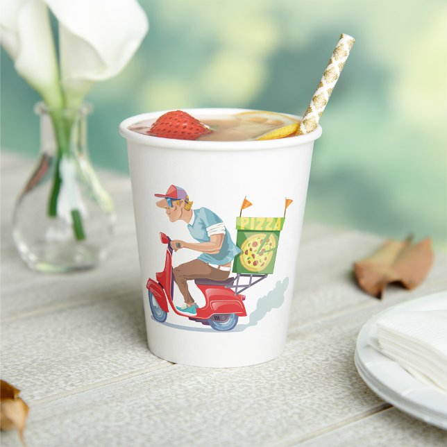 Moped Pizza Delivery Paper Cups (Creator Uploaded)