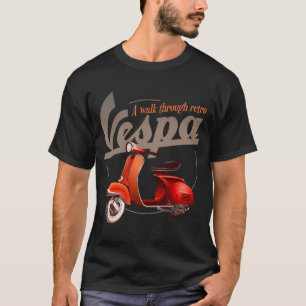Moped Vintage. Vintage Scooter On The Road.  T-Shirt