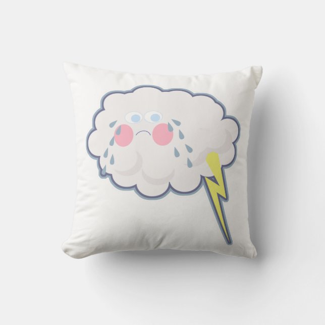 Mopey and Silly Emo Cloud Cushion (Front)