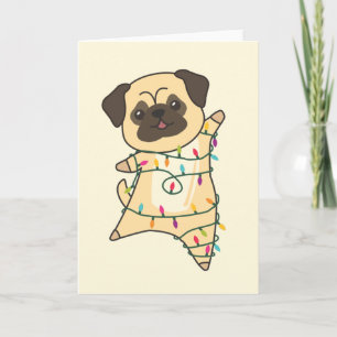 Mops Christmas Snow Winter Animals Dogs Card