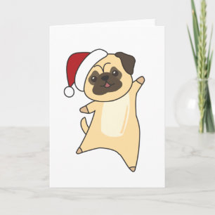 Mops Christmas Snow Winter Animals Dogs Card