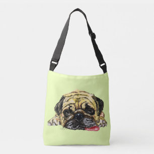 Mops Dog - Fun - Add Your Text / Colour Crossbody Bag
