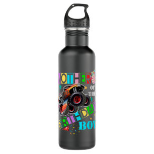 mor of 2birthday boy monster truck birthday party 710 ml water bottle