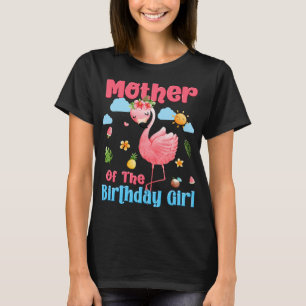 mor of 2birthday girls tropical flamingo family bd T-Shirt