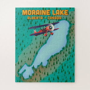 Moraine lake Alberta Canada Map Jigsaw Puzzle