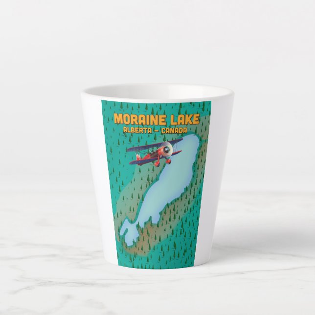 Moraine lake Alberta Canada Map Latte Mug (Front)