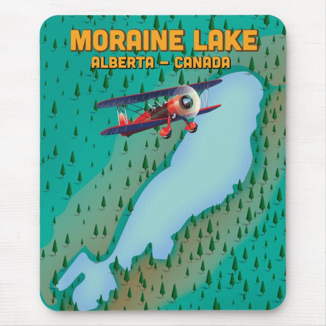 Moraine lake Alberta Canada Map Mouse Pad (Front)