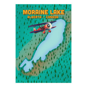 Moraine lake Alberta Canada Map Photo Print