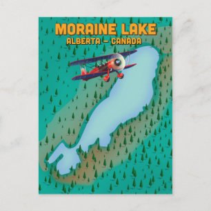 Moraine lake Alberta Canada Map Postcard