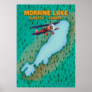 Moraine lake Alberta Canada Map Poster