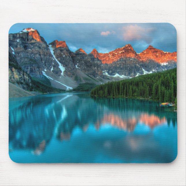 Moraine Lake at Sunset Mouse Pad (Front)