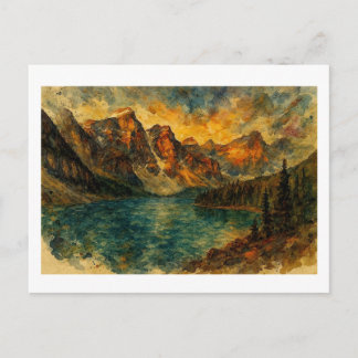 Moraine Lake At Sunset, Postcard