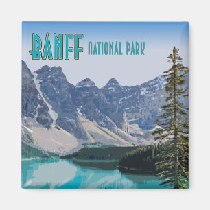 Moraine Lake Banff National Park Canada Vintage Magnet