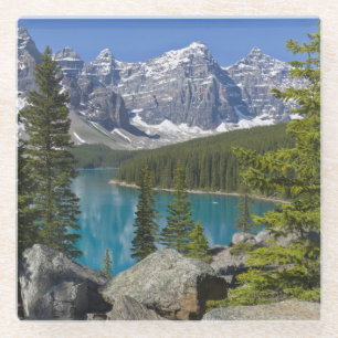 Moraine Lake, Canadian Rockies, Alberta, Canada Glass Coaster