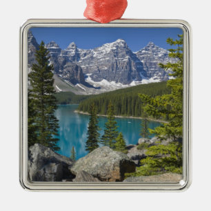 Moraine Lake, Canadian Rockies, Alberta, Canada Metal Tree Decoration
