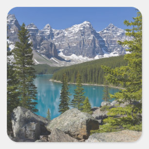 Moraine Lake, Canadian Rockies, Alberta, Canada Square Sticker
