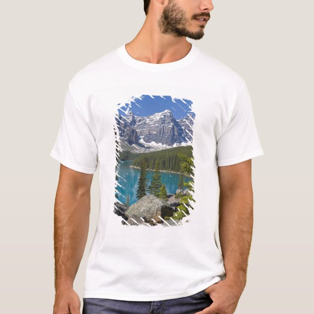 Moraine Lake, Canadian Rockies, Alberta, Canada T-Shirt (Front)