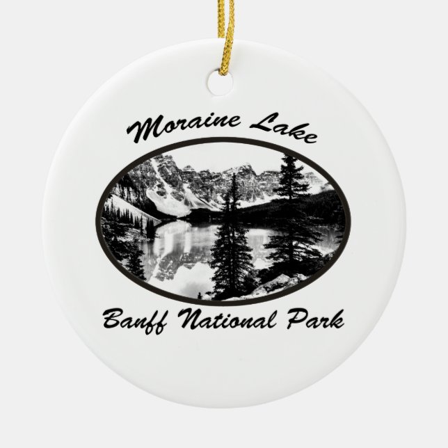 Moraine Lake Ceramic Ornament (Front)