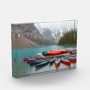 Moraine Lake on Rainy Day Photo Block