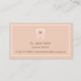 Moral Tooth Heart Dentist Business Cards