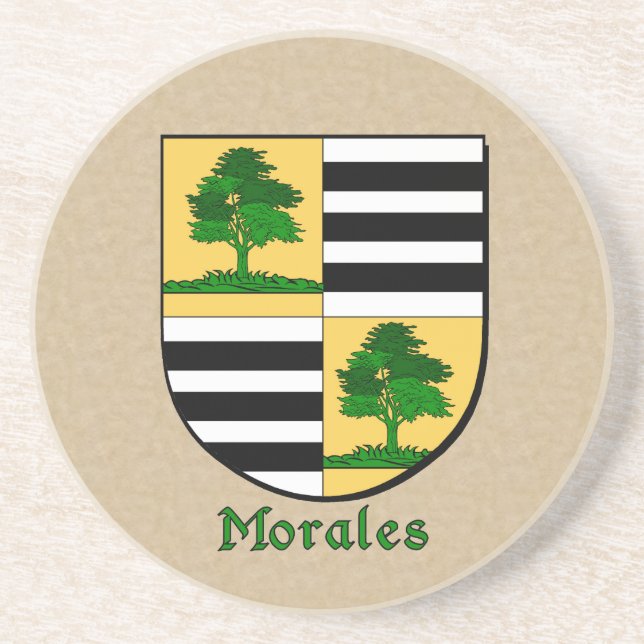 Morales Heraldic Shield Coaster (Front)