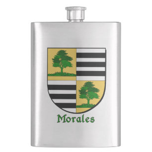 Morales Heraldic Shield Hip Flask