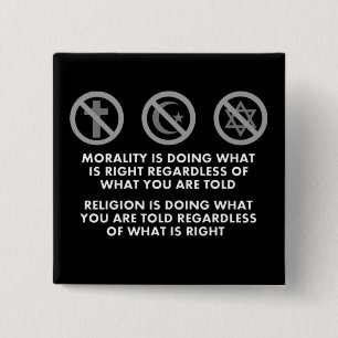 Morality and Religion 15 Cm Square Badge