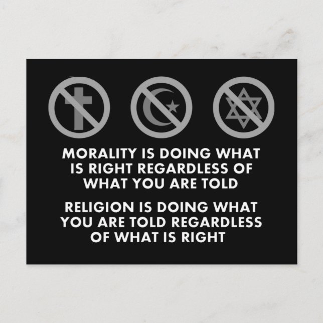 Morality and Religion Postcard (Front)