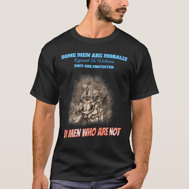 Morally Opposed To Violence  Sarcasm Quote T-Shirt (Front)