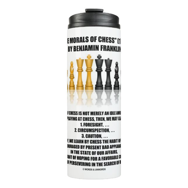 Morals Of Chess Benjamin Franklin Reflective Chess Thermal Tumbler (Front)