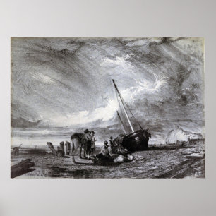 Moran - Beached Fishing Boat 1864 Poster