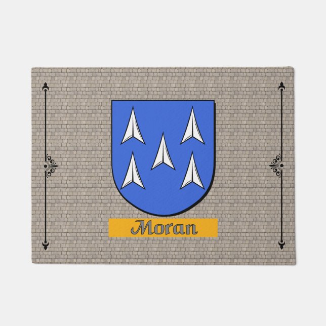 Moran Historical Shield on Cobblestone Doormat (Front)