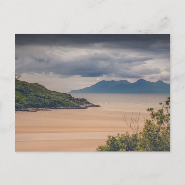Morar Beach and Isle of Eigg Holiday Postcard (Front)