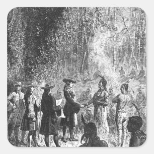 Moravian Missionaries Among the Indians Square Sticker