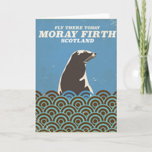 Moray Firth vintage travel poster Holiday Card