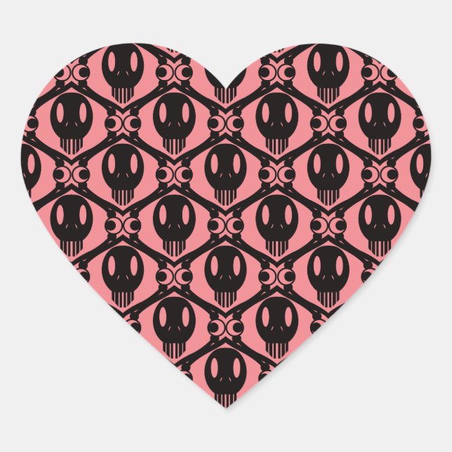 Morbid Faces Heart Sticker (Front)