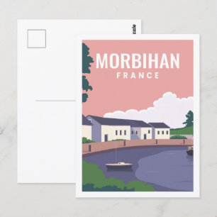 Morbihan France Famous Travel Place Illustration Postcard
