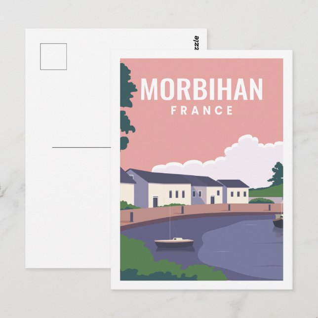 Morbihan France Famous Travel Place Illustration Postcard (Front/Back)