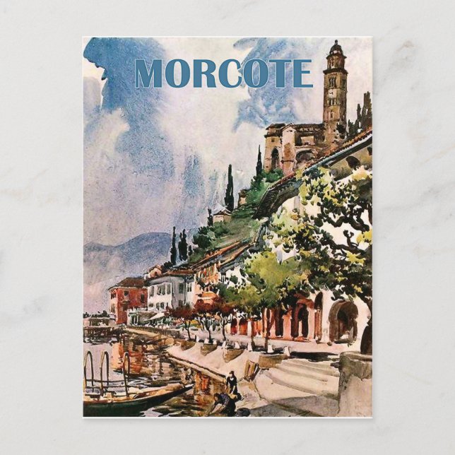 Morcote coastline, lake Lugano, Switzerland Postcard (Front)