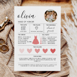 Morden Bridesmaid Information & Proposal Card
