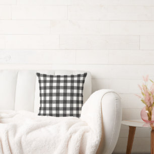 Mordern hite Buffalo Check Plaid Holiday Cushion