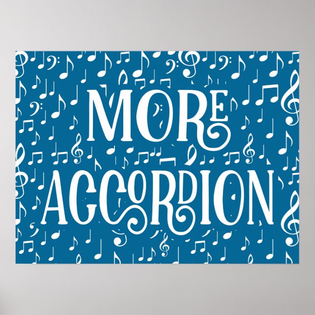 More Accordion - Blue White Music Poster (Front)