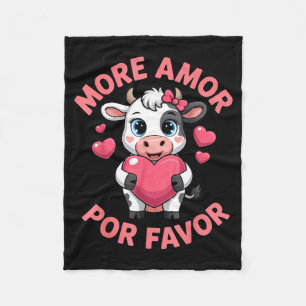 More amor por favor cute cow lovers valentine's da fleece blanket
