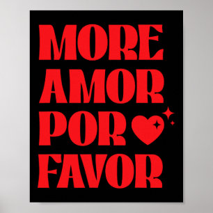More Amor Por Favor' Retro Love Valentine Aestheti Poster