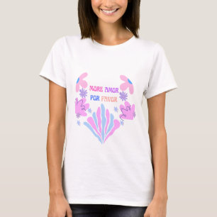 More Amor Por Favour Cute Pastel Floral T-Shirt