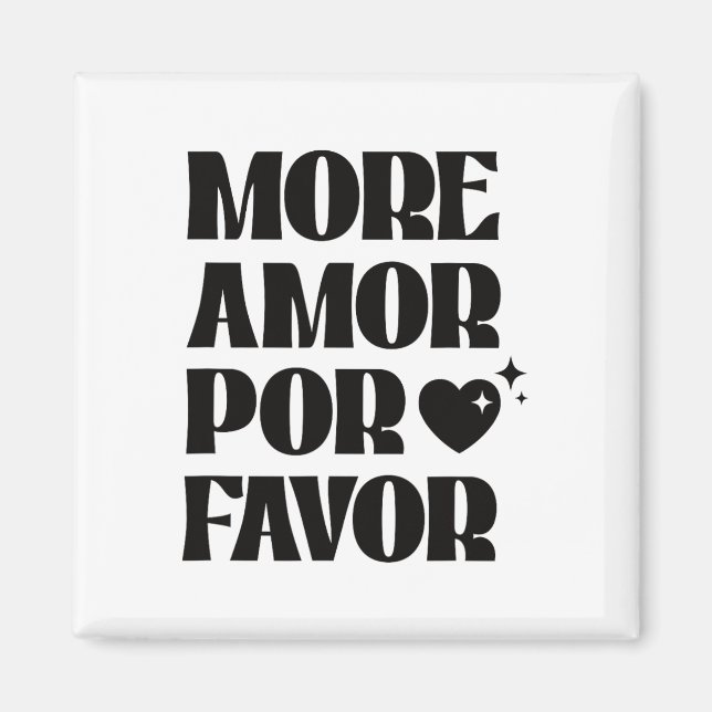 More Amor Por Favour Retro Love Valentine Aestheti Magnet (Front)